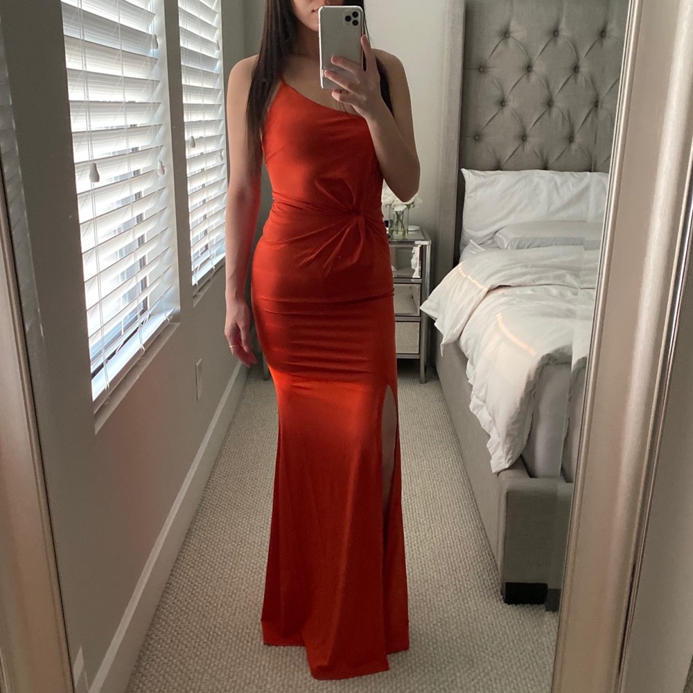 Burnt Orange One Strap Gown - S
